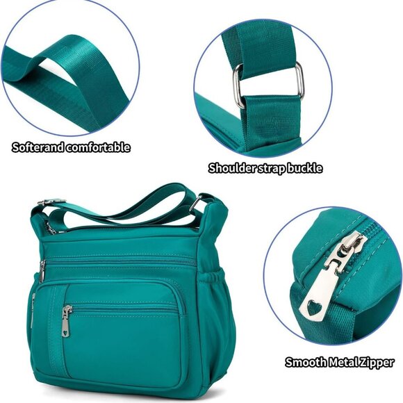 Women Floral Shoulder Handbag Roomy Multiple Pockets Bag Ladies Crossbody Lightw - Picture 6 of 9